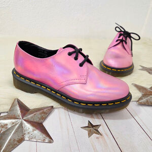 Dr. Martens 1461 Iced Metallic Mallow Pink Oxford shoes lace up iridescent 7 NEW